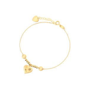 Bransoletka złota kulki i serce