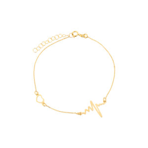 Bransoletka złota linia życia  i serce