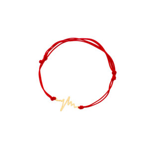 Bransoletka złota na czerwonym sznurku lina życia