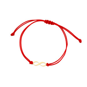 Bransoletka złota nieskończoność czerwony sznurek
