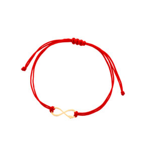 Bransoletka złota nieskończoność czerwony sznurek