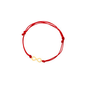 Bransoletka złota nieskończoność na sznurku