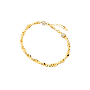 Bransoletka złota przeplatana z cyrkoniami