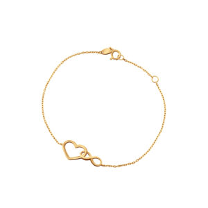 Bransoletka złota serce i nieskończoność