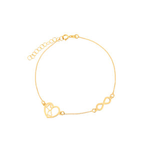 Bransoletka złota serce i nieskończoność