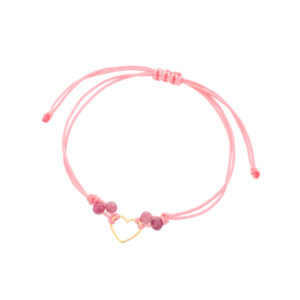 Bransoletka złota serce z turmalinami