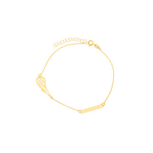 Bransoletka złota skrzydło z blaszką