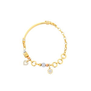Bransoletka złota wielokolorowa z cyrkoniami