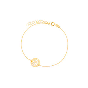 Bransoletka złota z ażurową okrągłą blaszką