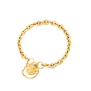 Bransoletka złota z ażurowym sercem