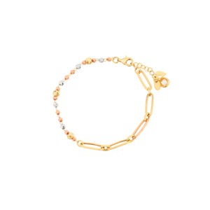 Bransoletka złota z fazowanymi kulkami