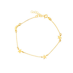 Bransoletka złota z gwiazdami i księżycem
