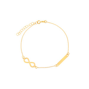 Bransoletka złota z nieskończonością i blaszką