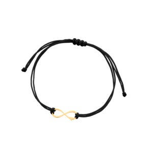 Bransoletka złota z nieskończonością na sznurku