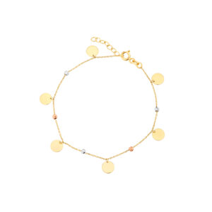 Bransoletka złota z okrągłymi blaszkami