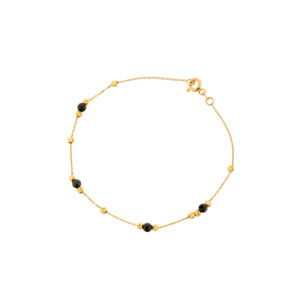 Bransoletka złota z onyksem