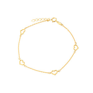 Bransoletka złota z sercami