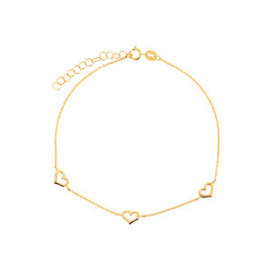 Bransoletka złota z sercami