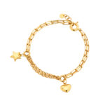 Bransoletka złota z sercem i gwiazdką