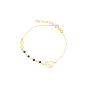 Bransoletka złota z sercem i nieskończonością