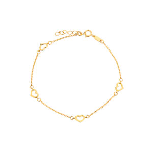Bransoletka złota z serduszkami