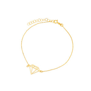 Bransoletka złota z zawieszką w kształcie brylantu