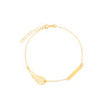 Bransoletka złota ze skrzydłem i blaszką