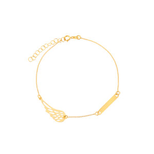 Bransoletka złota ze skrzydłem i blaszką