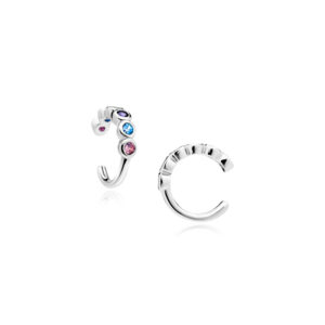 Kolczyk srebrny nausznica z cyrkoniami