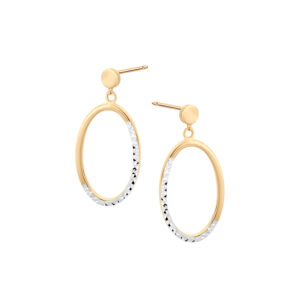 Kolczyki dwukolorowe koła diamentowane – sztyft