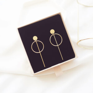 Kolczyki pozłacane motyw geometryczny