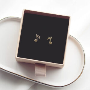 Kolczyki pozłacane nutki sztyft