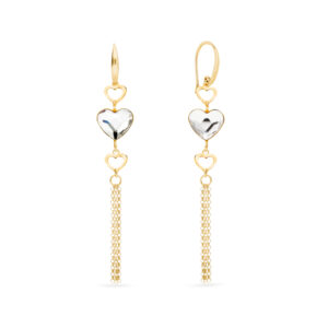 Kolczyki pozłacane serce z kryształami