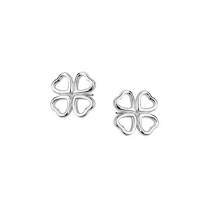 Kolczyki srebrne ażurowe koniczyny Sztyft