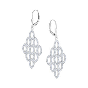 Kolczyki srebrne ażurowe z cyrkoniami