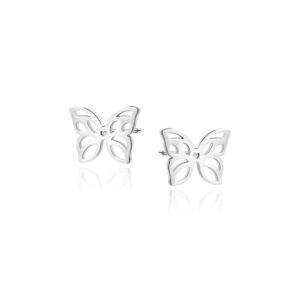 Kolczyki srebrne ażurowy motyl