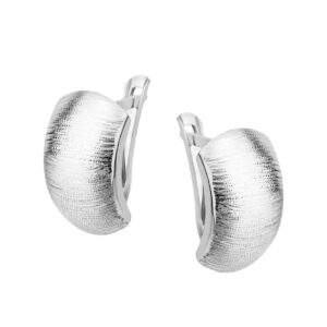 Kolczyki srebrne frezowane na zapięciu angielskim