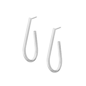 Kolczyki srebrne geometryczne gładkie – sztyft