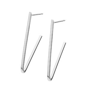 Kolczyki srebrne geometryczne na sztyfcie gładkie