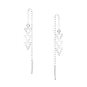 Kolczyki srebrne geometryczne przewlekane