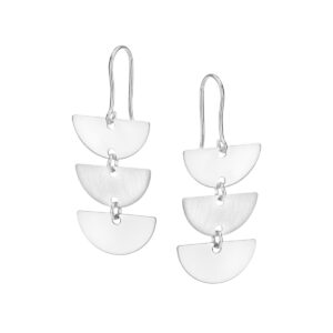 Kolczyki srebrne geometryczne wiszące na biglu