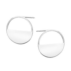 Kolczyki srebrne geometryczne – sztyft