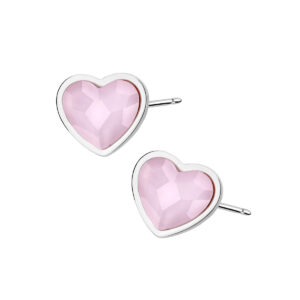 Kolczyki srebrne kryształ Swarovski różowy- sztyft