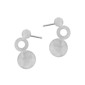 Kolczyki srebrne na sztyfcie matowe geometryczne