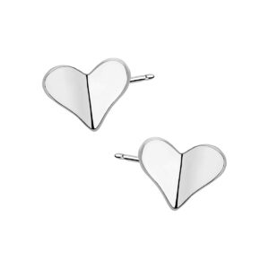Kolczyki srebrne na sztyfcie – serca