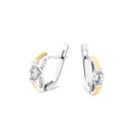 Kolczyki srebrne pokryte złotem pr. 375