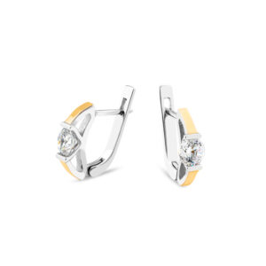 Kolczyki srebrne pokryte złotem pr. 375