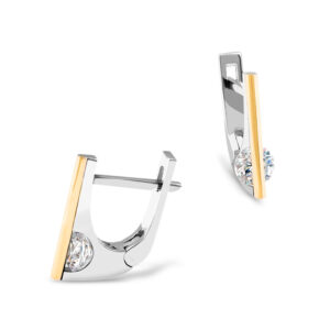 Kolczyki srebrne pokryte złotem pr. 375