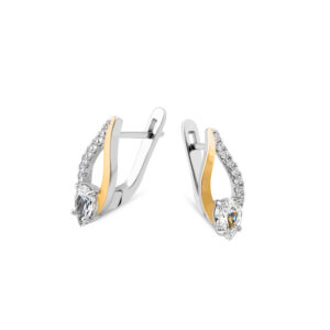 Kolczyki srebrne pokryte złotem pr. 375