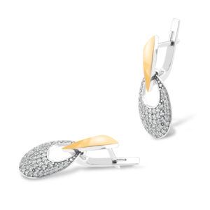 Kolczyki srebrne pokryte złotem pr. 375